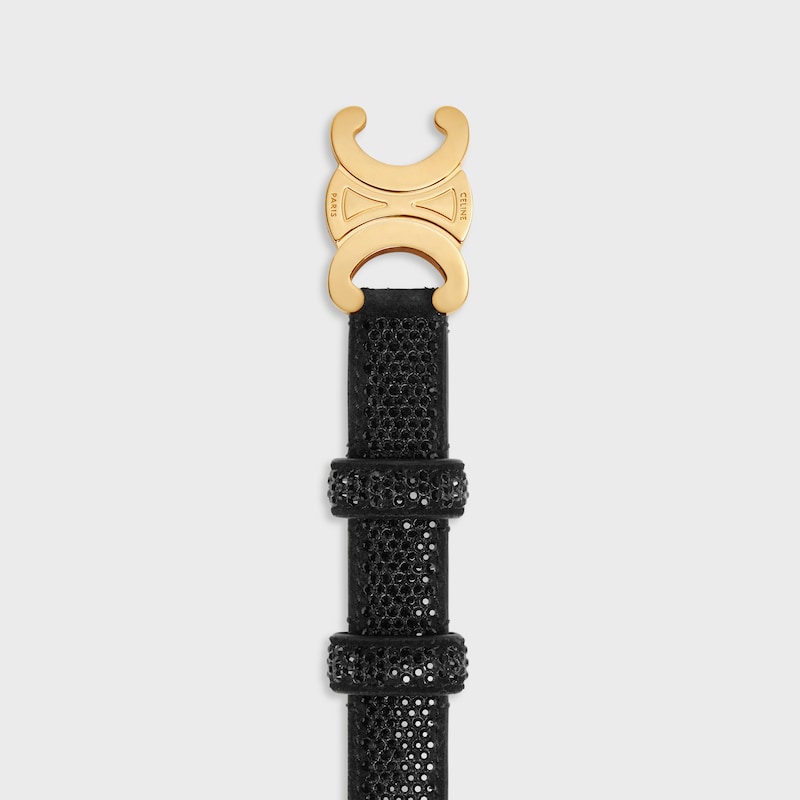 small 18mm triomphe belt in suede calfskin with strass