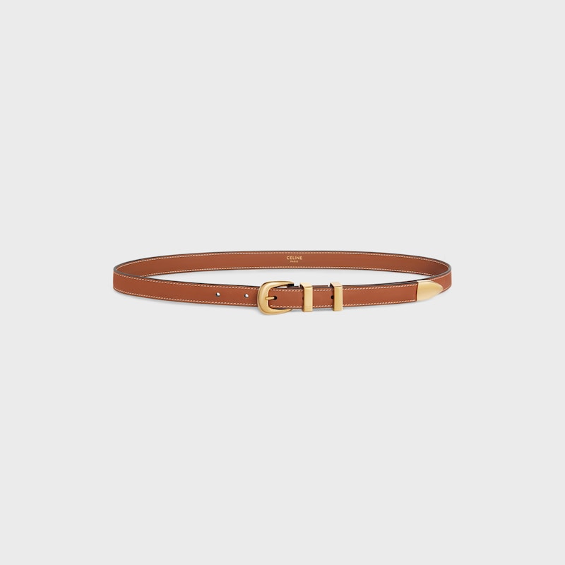 small 18mm western belt in natural calfskin