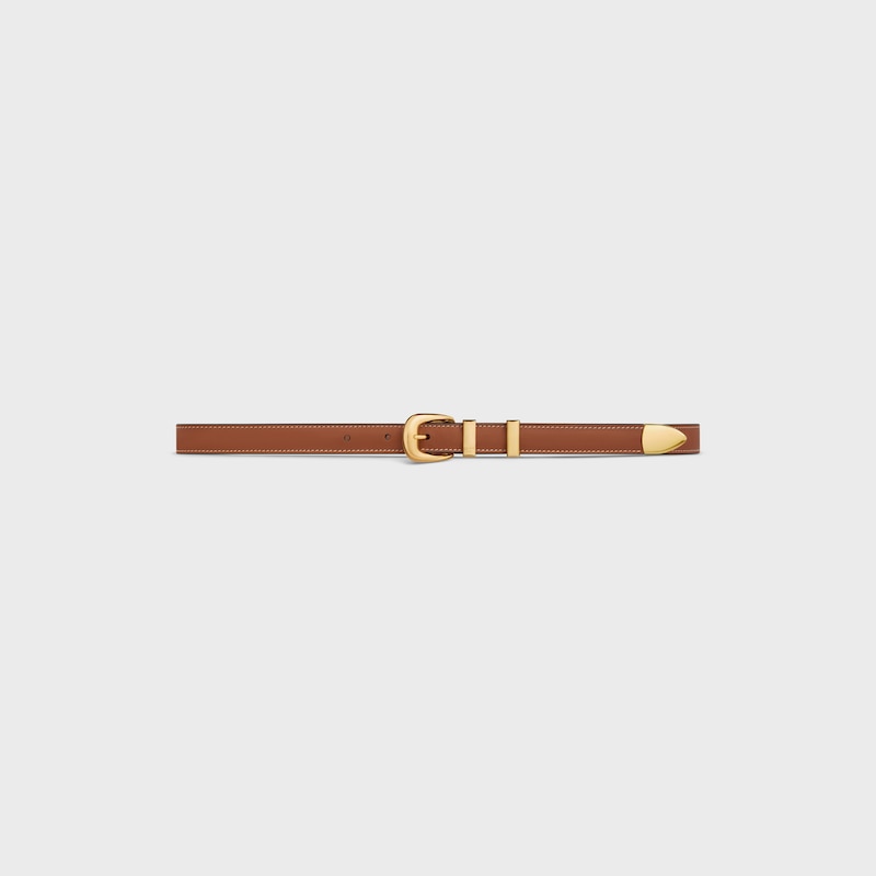 small 18mm western belt in natural calfskin