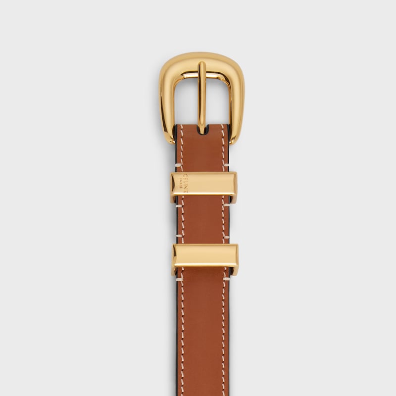 small 18mm western belt in natural calfskin