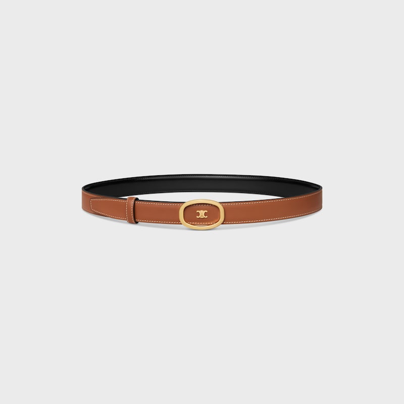 medium 25mm reversible celine alix belt in taurillon and natural calfskin