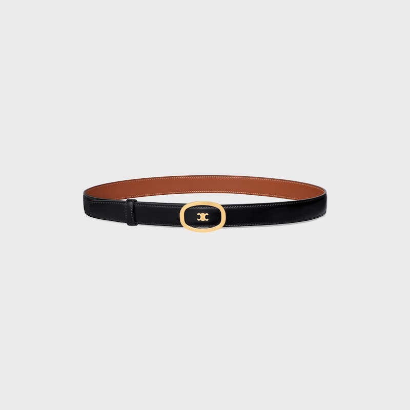 medium 25mm reversible celine alix belt in taurillon and natural calfskin