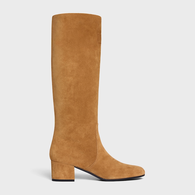 les bottes celine triomphe high boot in suede calfskin