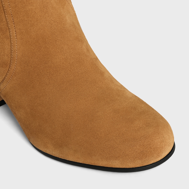 les bottes celine triomphe high boot in suede calfskin