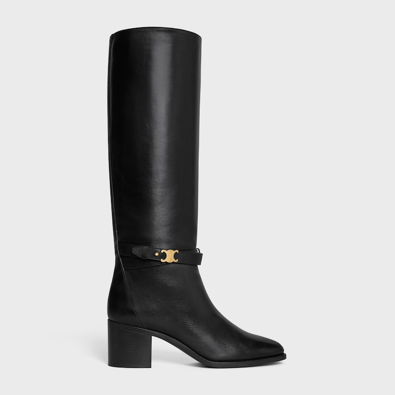 celine garance triomphe strap high boot in calfskin