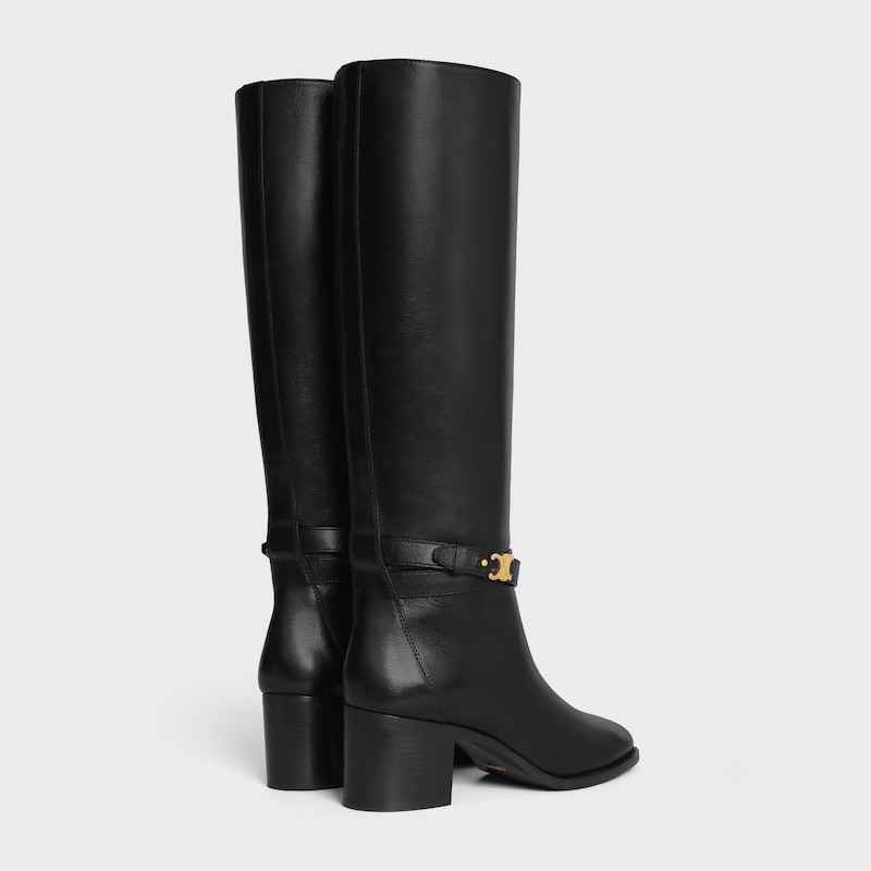 celine garance triomphe strap high boot in calfskin