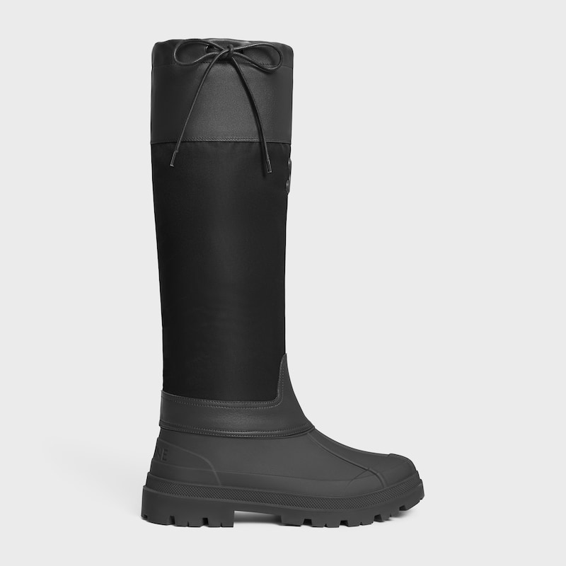celine riley high boot in nylon and calfskin
