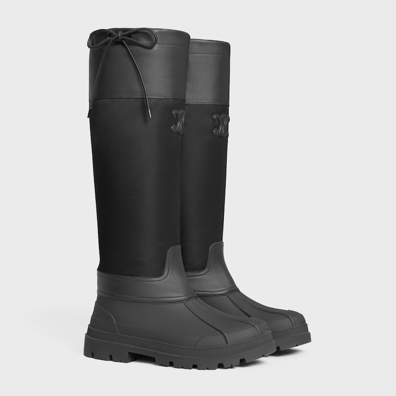 celine riley high boot in nylon and calfskin
