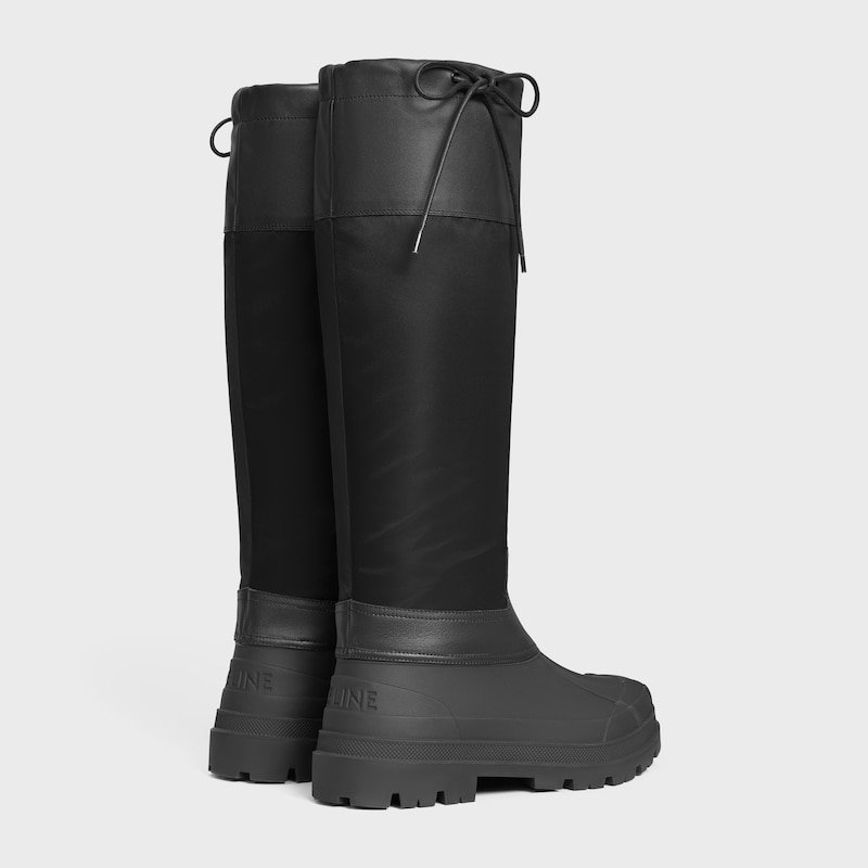 celine riley high boot in nylon and calfskin