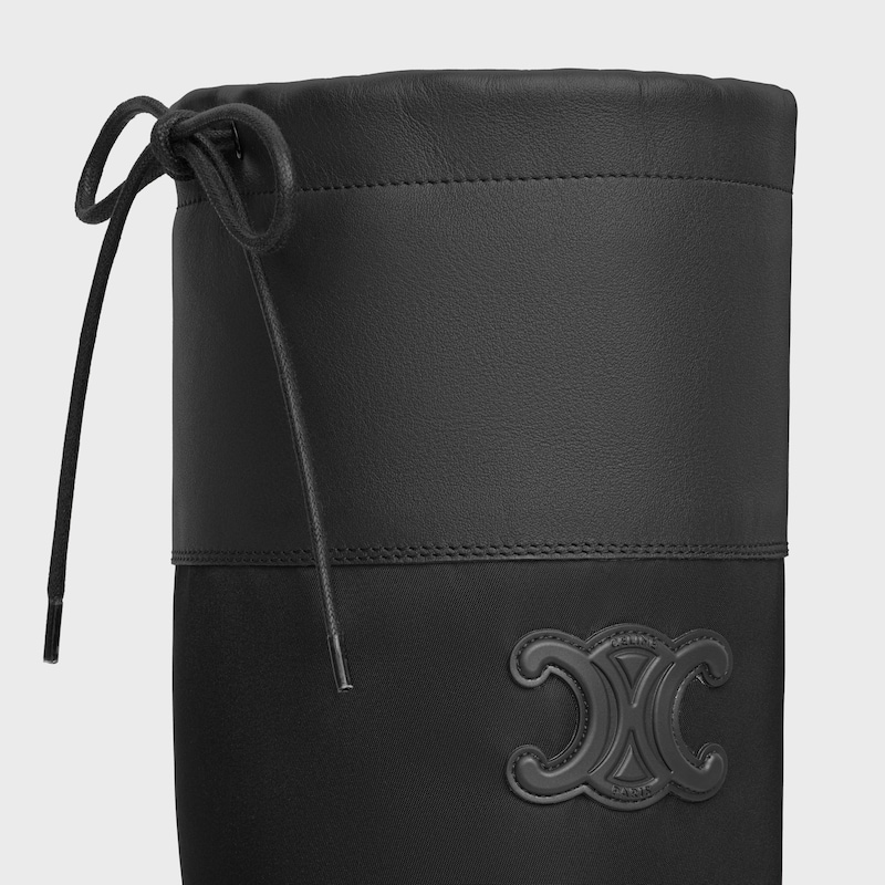 celine riley high boot in nylon and calfskin