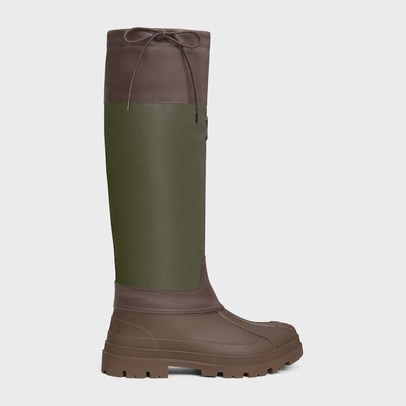celine riley high boot in nylon and calfskin