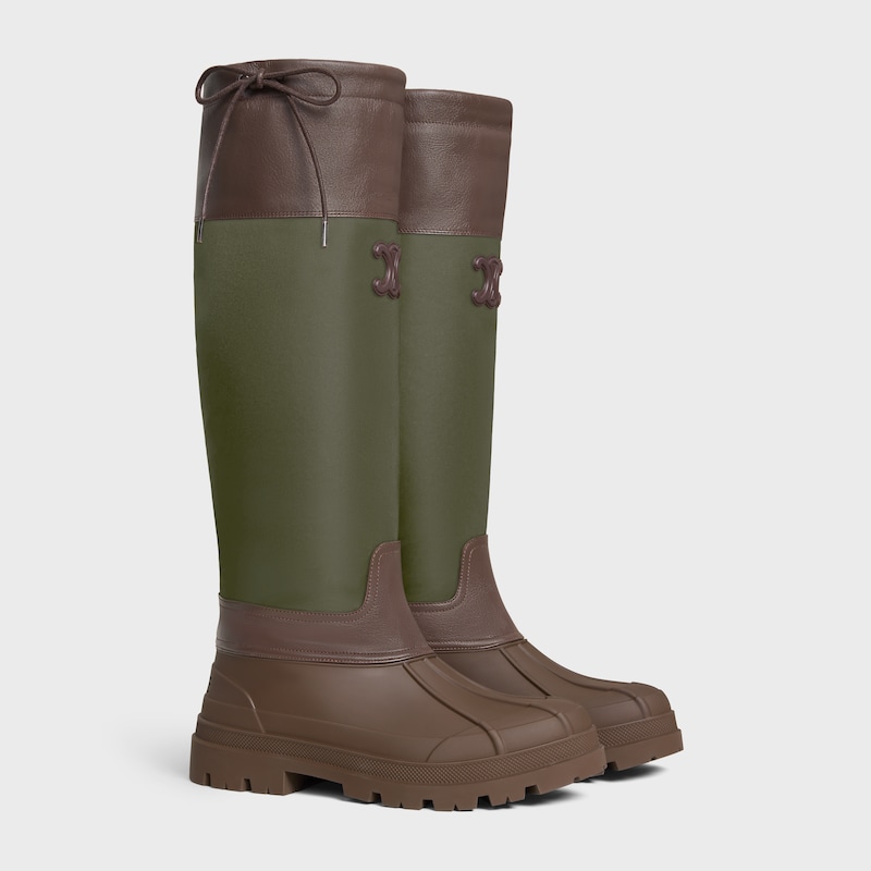celine riley high boot in nylon and calfskin