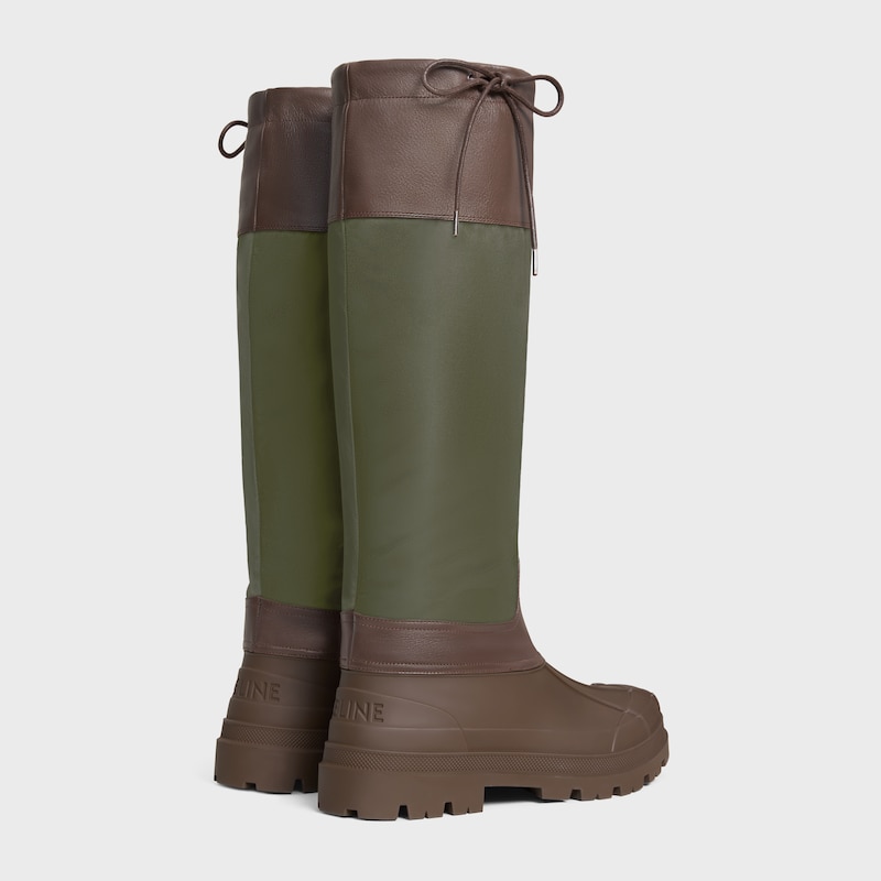celine riley high boot in nylon and calfskin