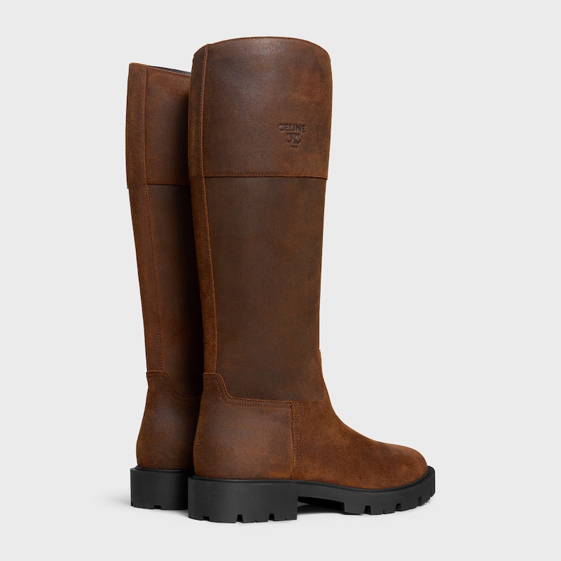 margaret - high boot in waxed suede calfskin