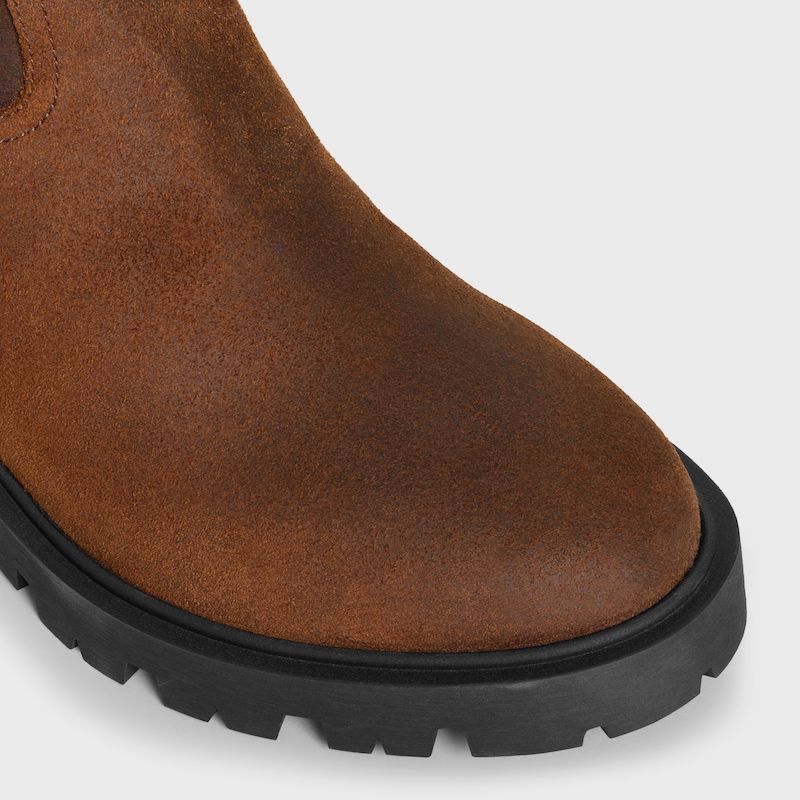 margaret - high boot in waxed suede calfskin