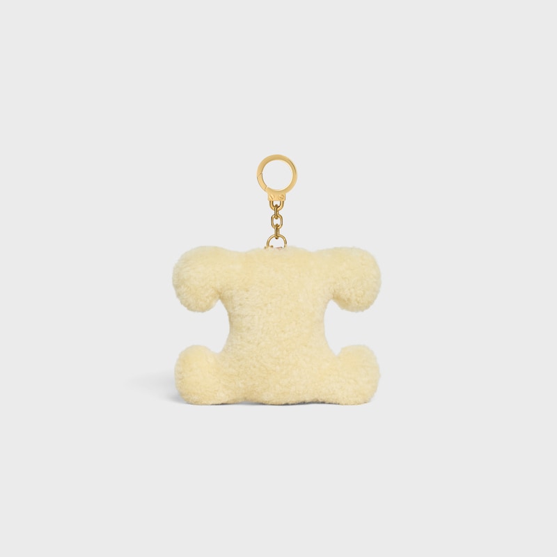 triomphe pom-pom charm in shearling and calfskin
