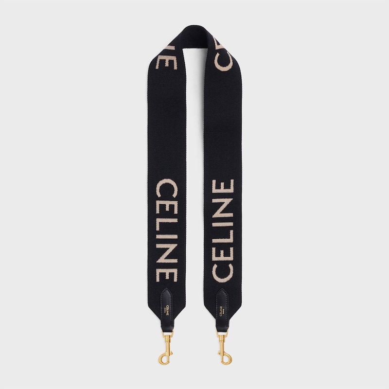 long strap in wool with celine jacquard