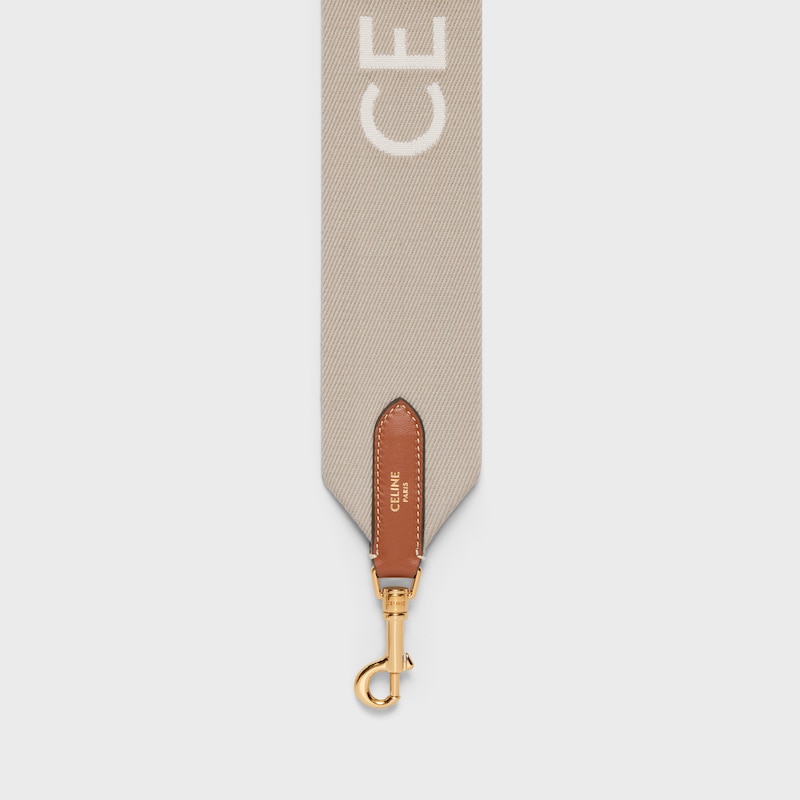 short strap in wool with celine jacquard with gold finishing
