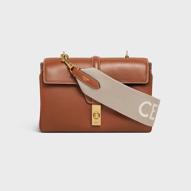 short strap in wool with celine jacquard with gold finishing