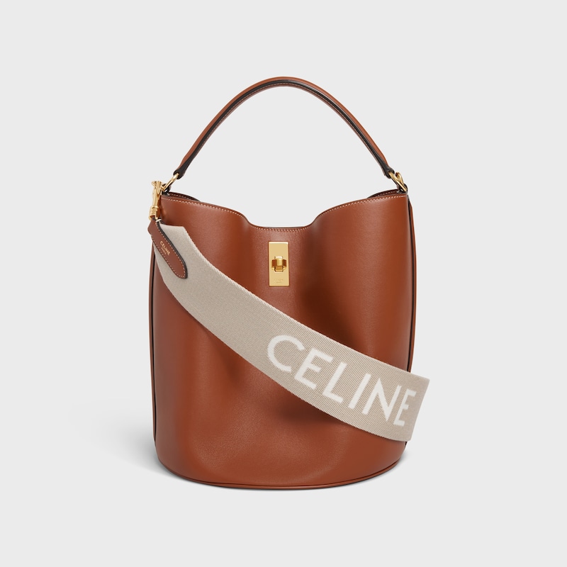 short strap in wool with celine jacquard with gold finishing