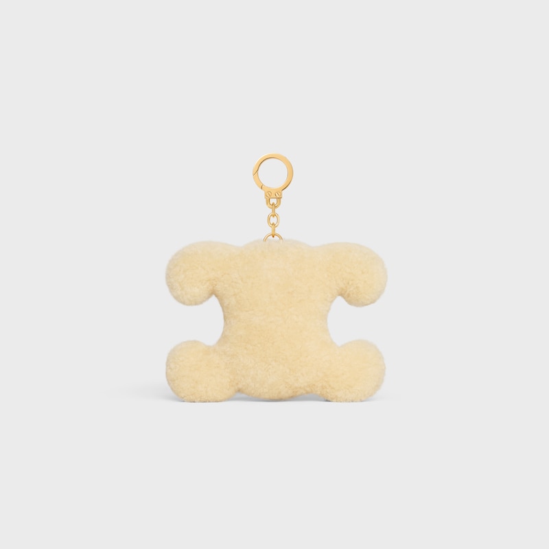 triomphe pom-pom charm apple in shearling and calfskin