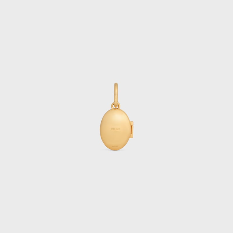 celine charms elephant locket in brass with gold finish enamel and steel