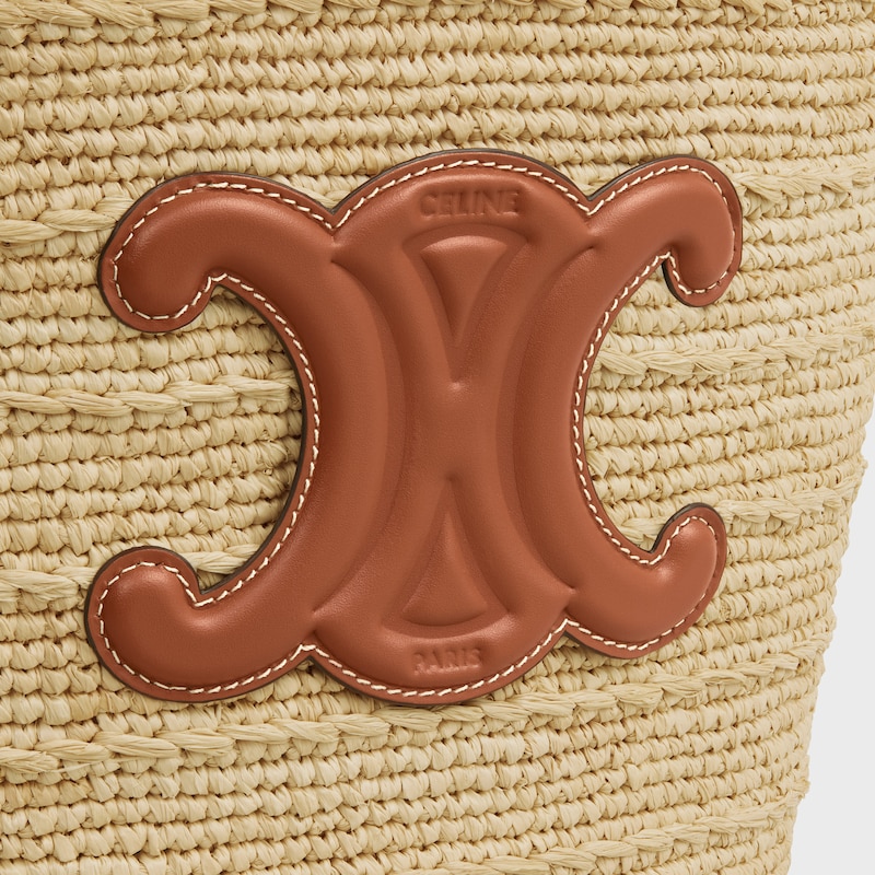 teen supple celine classic panier in raffia and calfskin
