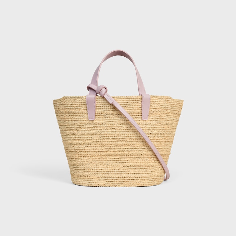 teen supple celine classic panier in raffia and calfskin