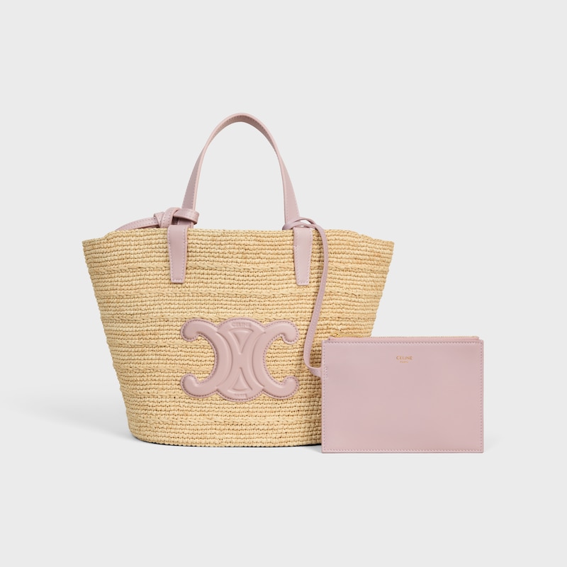 teen supple celine classic panier in raffia and calfskin