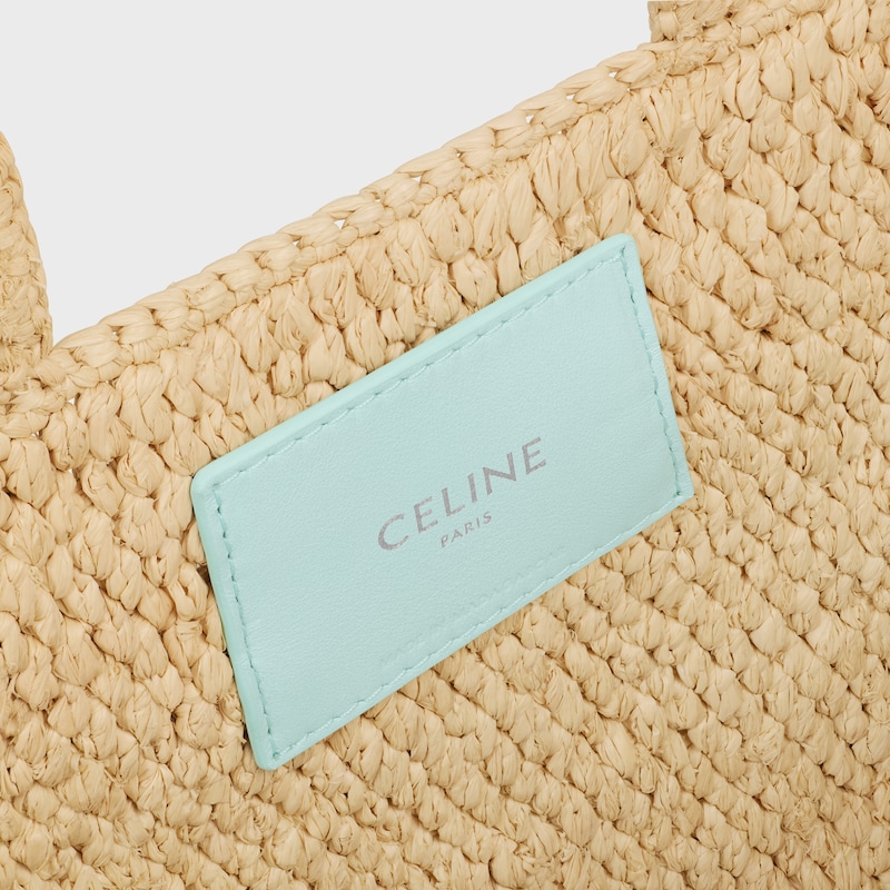 small cabas thais in raffia and calfskin