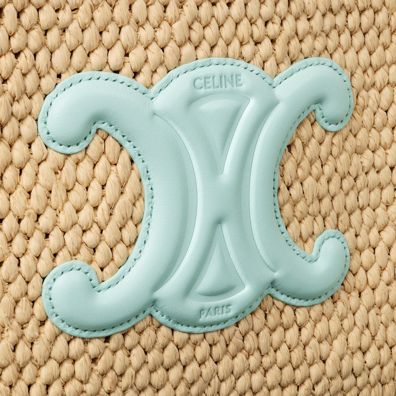 small cabas thais in raffia and calfskin