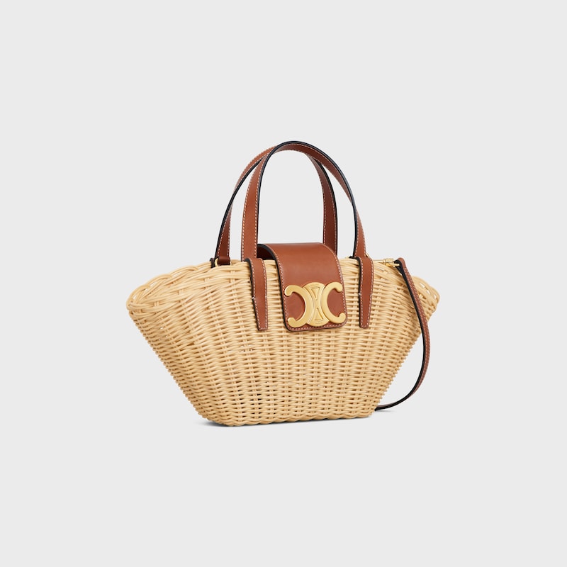 teen couffin in wicker and natural calfskin