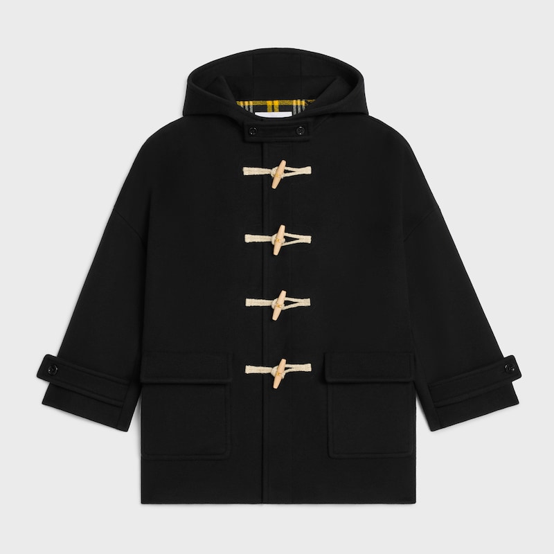 egg-shaped duffle-coat in double face cashmere