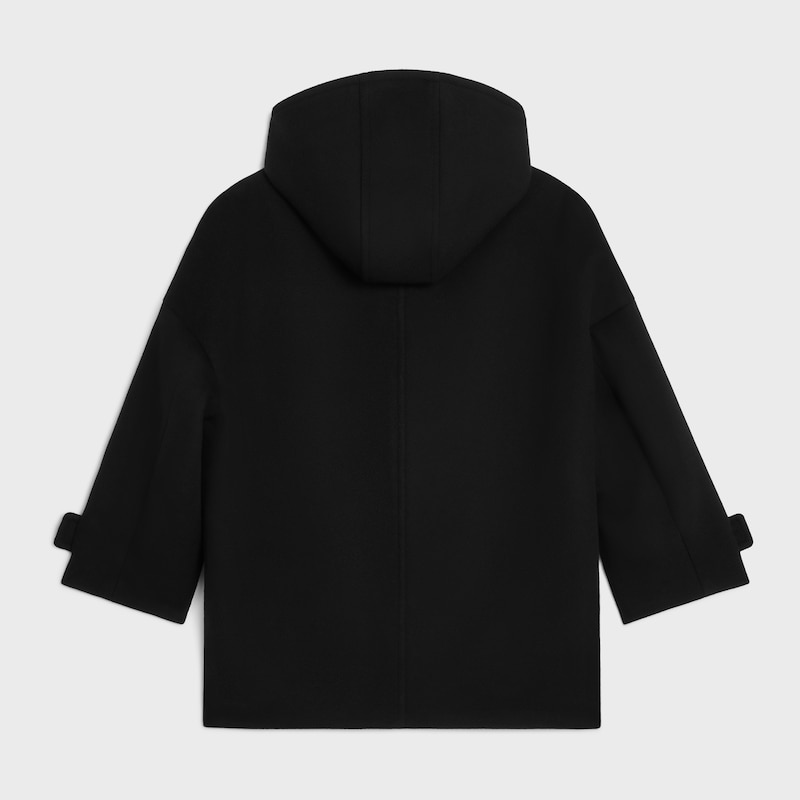 egg-shaped duffle-coat in double face cashmere
