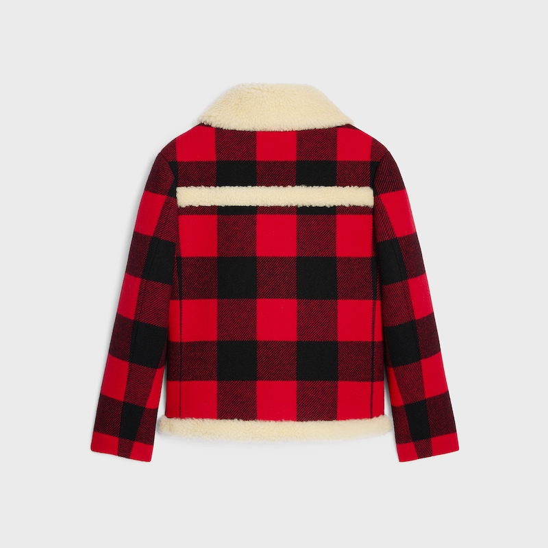 peacoat in check wool