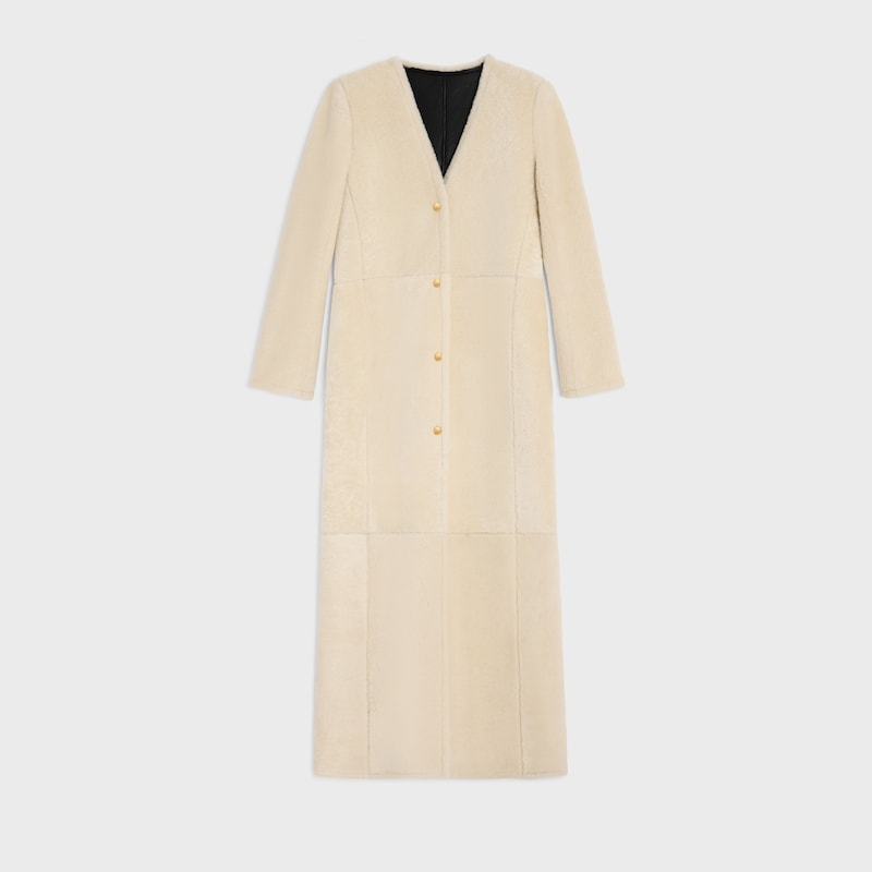 long coat in lambskin shearling