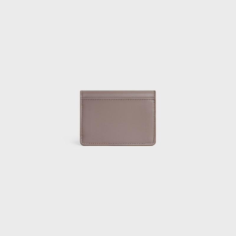 card holder with flap triomphe in shiny calfskin