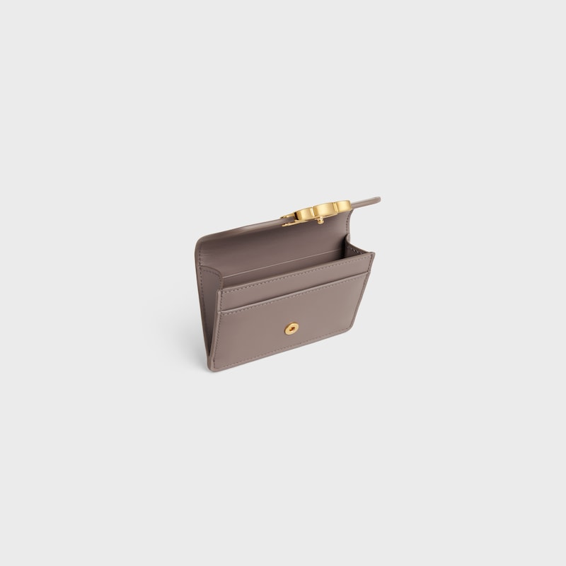 card holder with flap triomphe in shiny calfskin