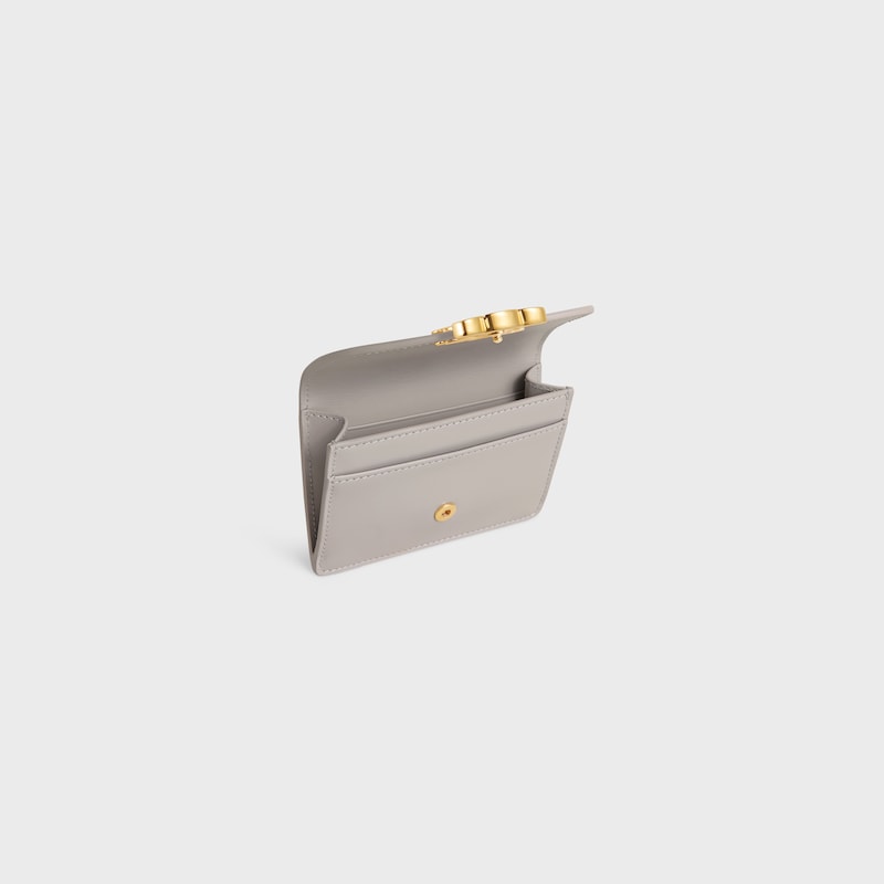 card holder with flap triomphe in shiny calfskin