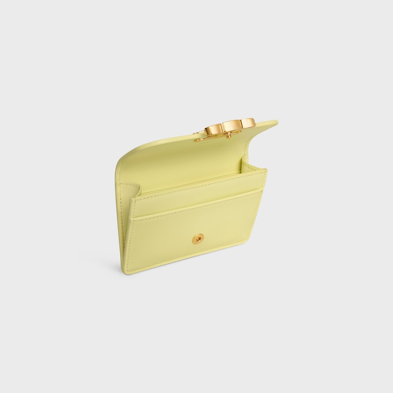 card holder with flap triomphe in shiny calfskin