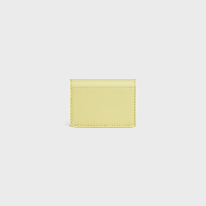 card holder with flap triomphe in shiny calfskin
