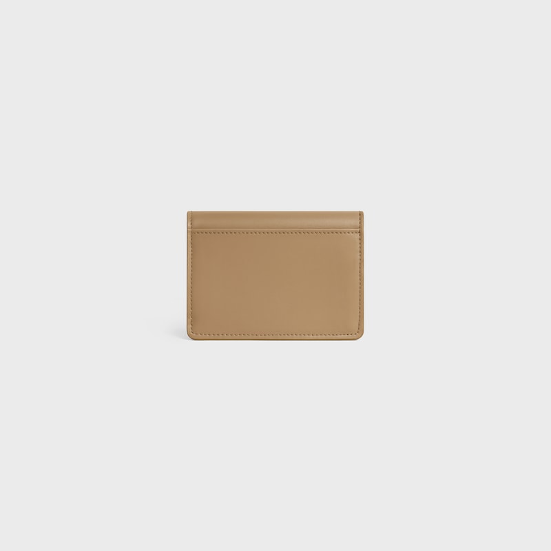 card holder with flap triomphe in shiny calfskin