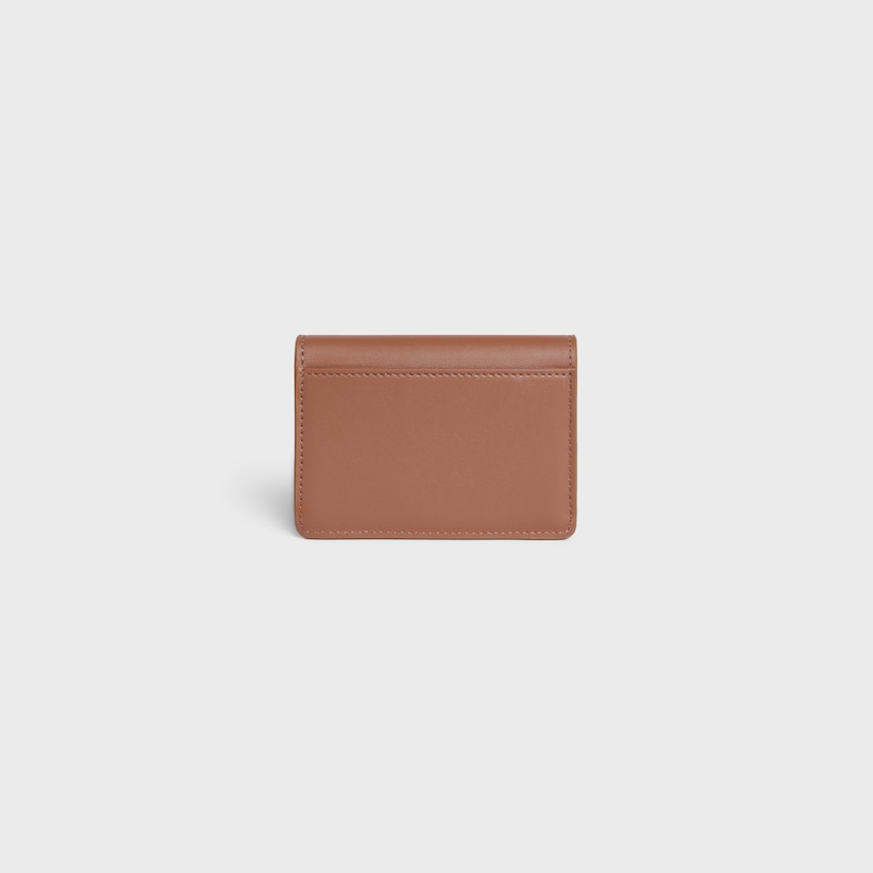 card holder with flap triomphe in shiny calfskin