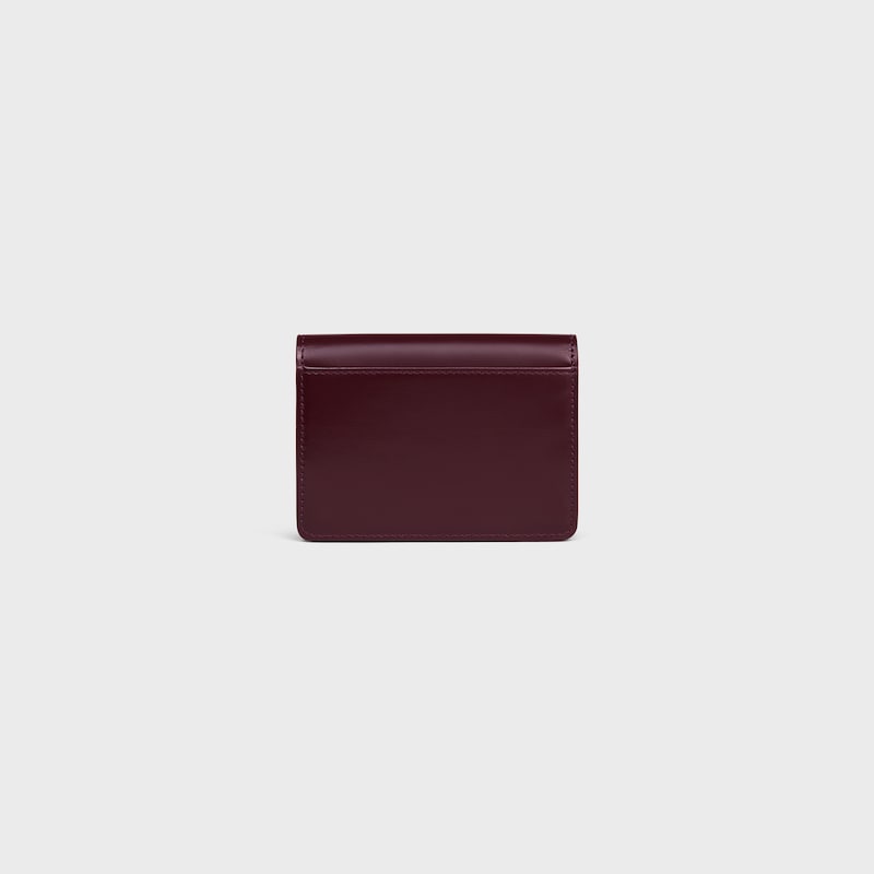 card holder with flap triomphe in shiny calfskin