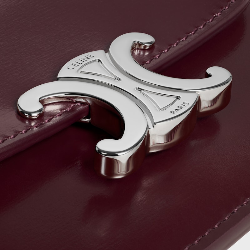 card holder with flap triomphe in shiny calfskin