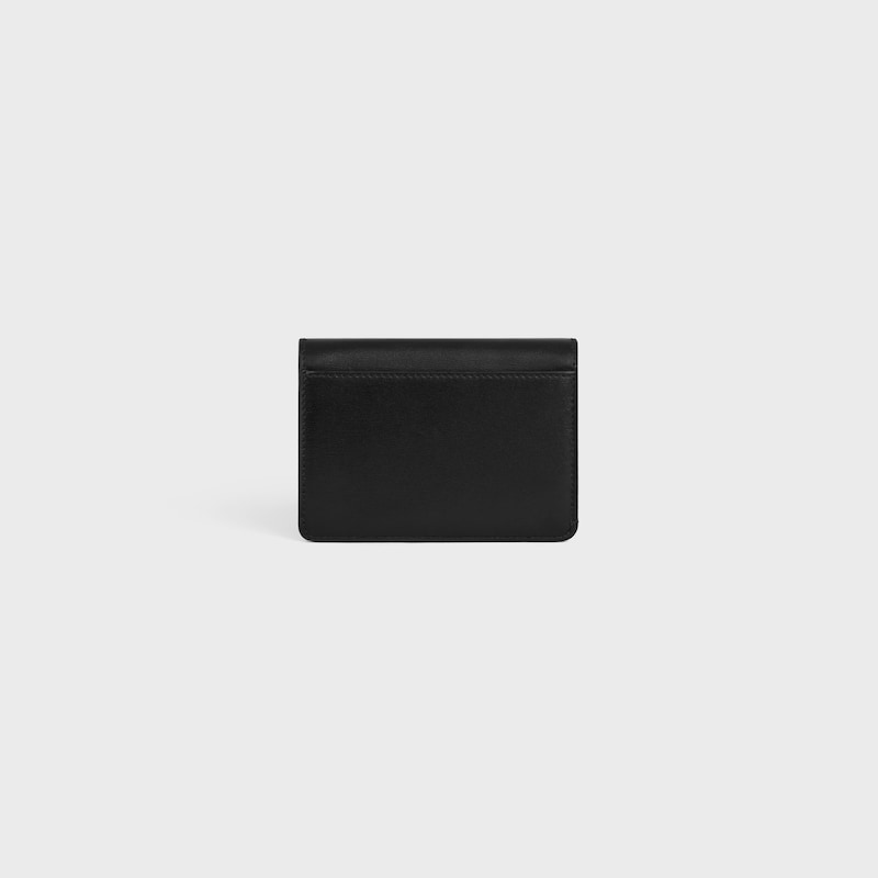 card holder with flap triomphe in shiny calfskin