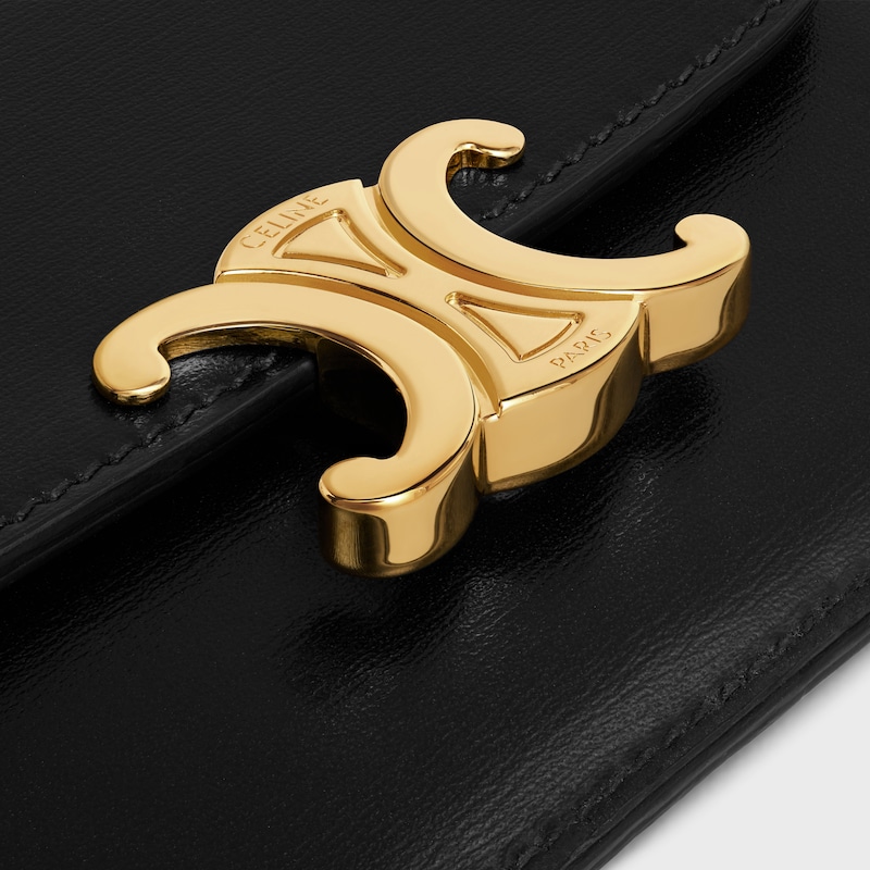 card holder with flap triomphe in shiny calfskin