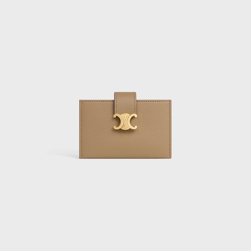 accordeon card holder in supple grained calfskin
