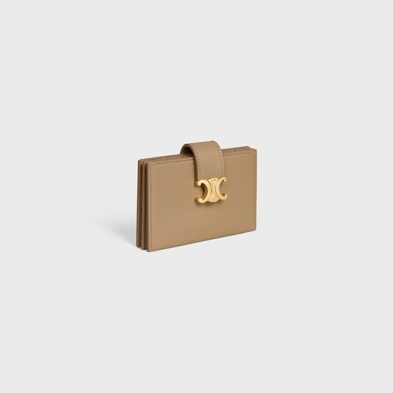 accordeon card holder in supple grained calfskin