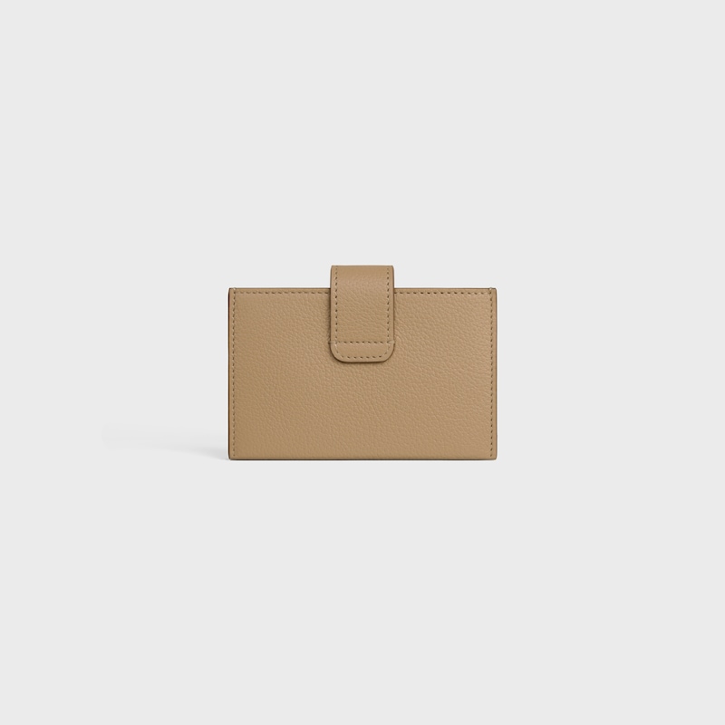 accordeon card holder in supple grained calfskin